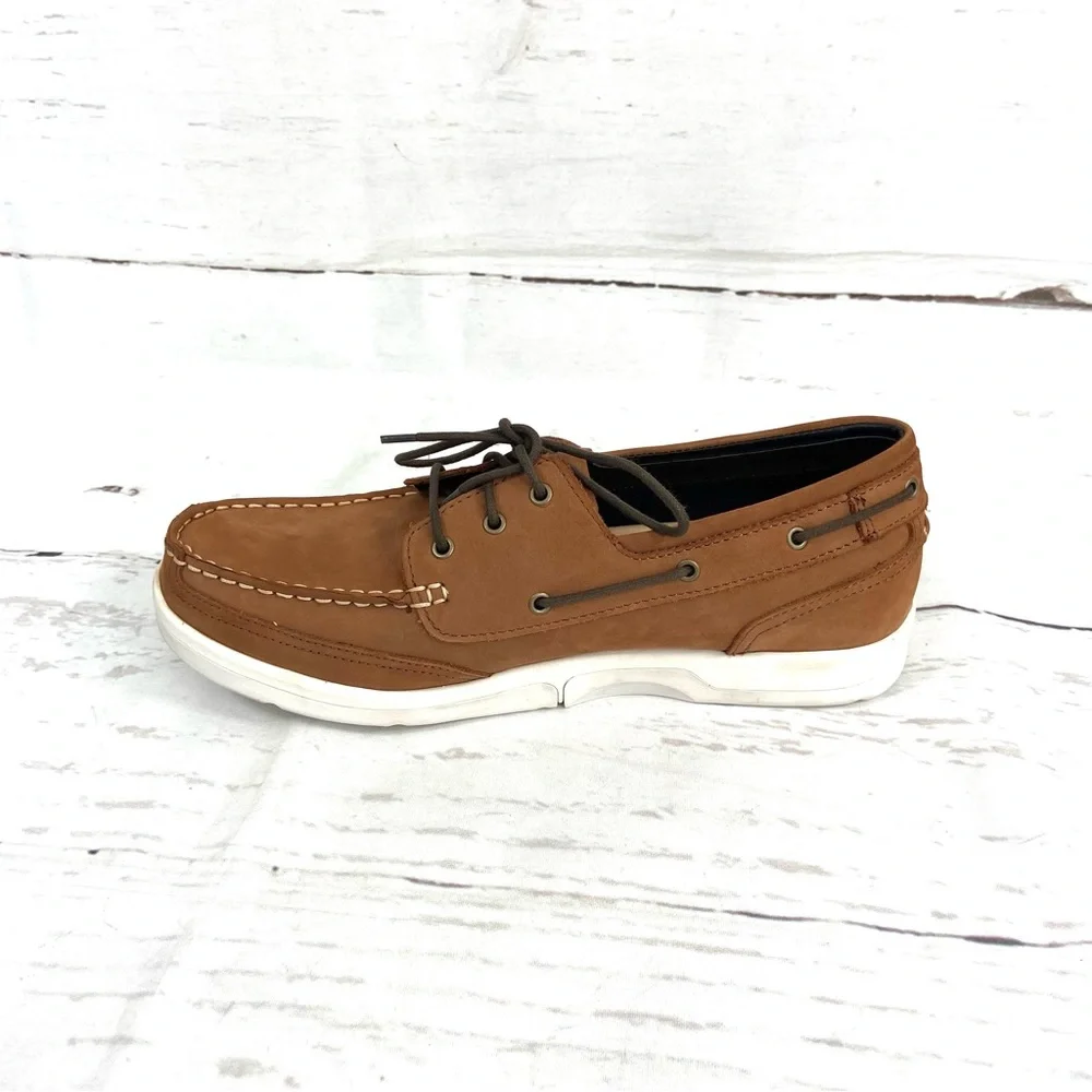 Apex Boat Shoes Men’s 11.5 M Brown Leather Slip On - Picture 4 of 12